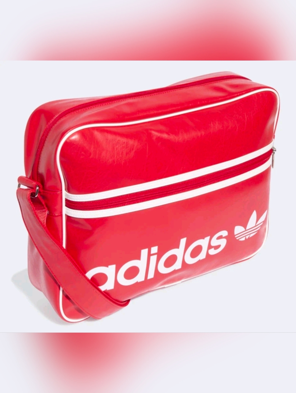 adidas Originals Red Messenger Bag with White Accents